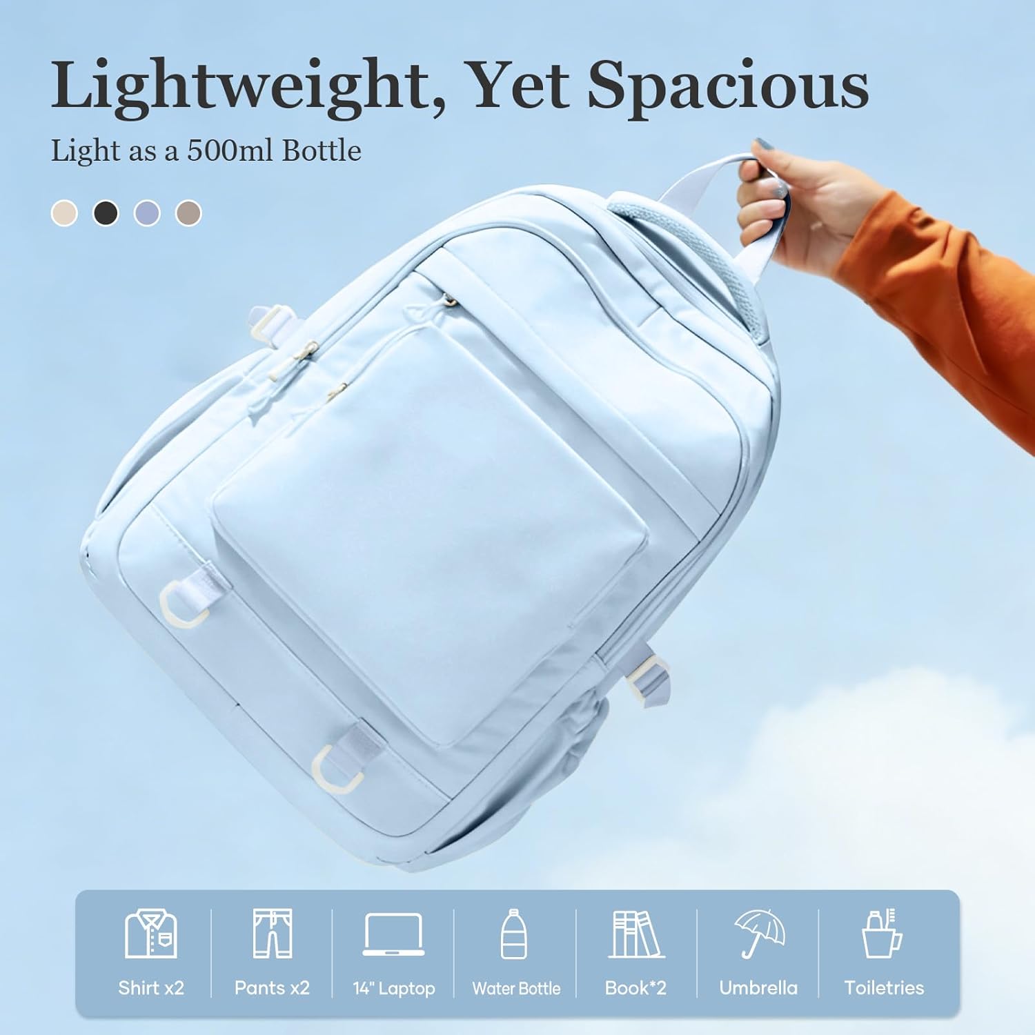 Simple Backpack for School Waterproof Backpack for Women Men Cute Casual Daypacks Lightweight Backpacks High School Bookbag for Teens Girls Boys(Blue) - Image 5