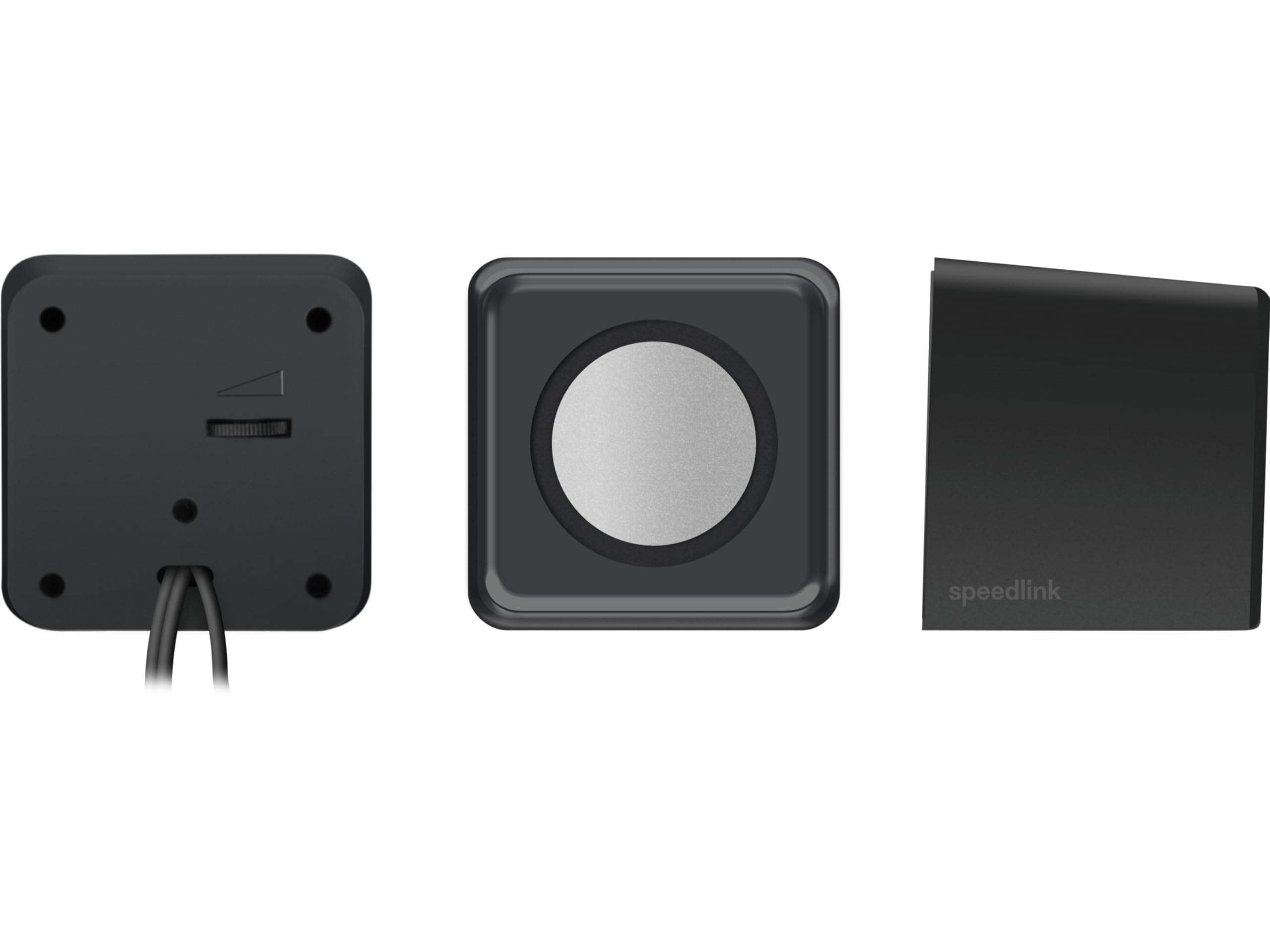 SPEEDLINK SL-810004-BK Twoxo Stereo Compact Cube designed USB Powered 5W Speakers –3.5mm jack for use with PC, tablet or smartphone – Multimedia sound for music, games and video - Black
