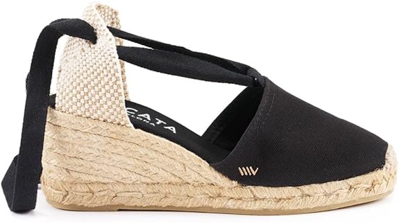 VISCATA Escala Espadrille Canvas Wedges with Sleek Ankle Laces Women's Lace Up Shoes Handmade in Spain Organic Cotton Canvas and 100% Natural Jute Midsole for All Occasions