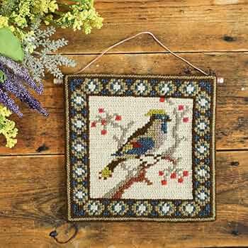 北欧ヴィンテージ刺繍壁掛け 北欧 ヴィンテージ ツヴィスト刺繍 壁飾り スウェーデン 雑貨 街