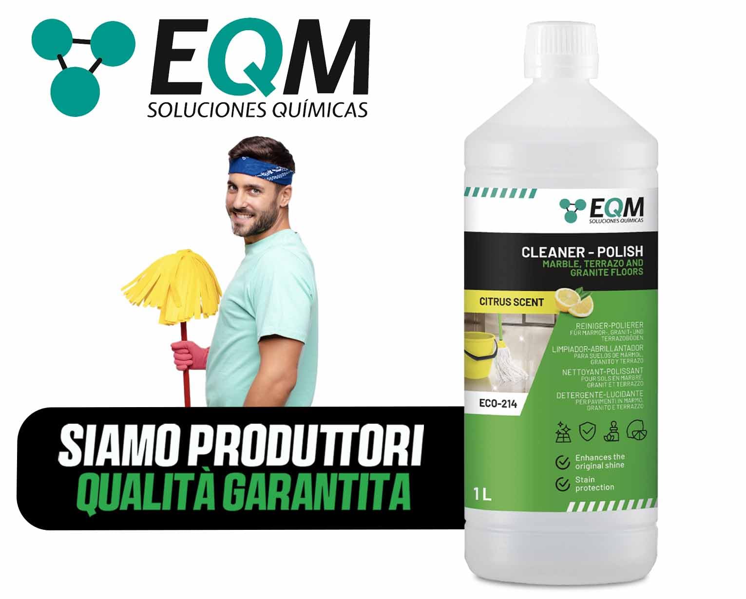 EQM - ECO-214 - Detergente Lucidante per Marmo, Granito e Pietra Naturale - 1L - Esalta il Colore Naturale e la Lucentezza