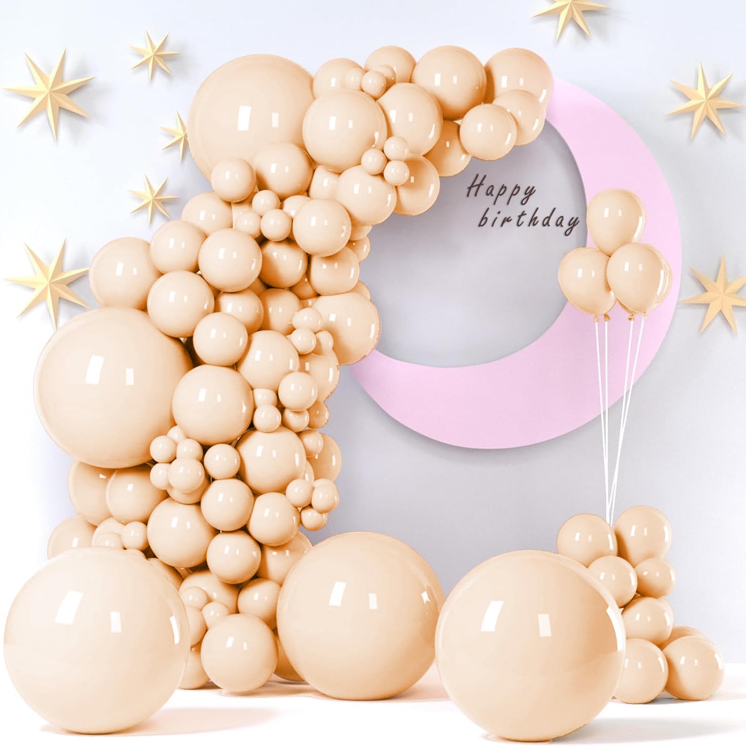149pcs Blush Balloons 5,10,12,18 inches Foil Balloons with Balloon Glue Points for Thanksgiving Wedding Baby Shower Birthday Party