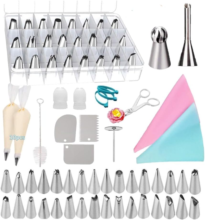 Decorated Mouth Set 58 Piece Ball Mouth TPU Bag Cleaning Brush Scraper Plastic Box