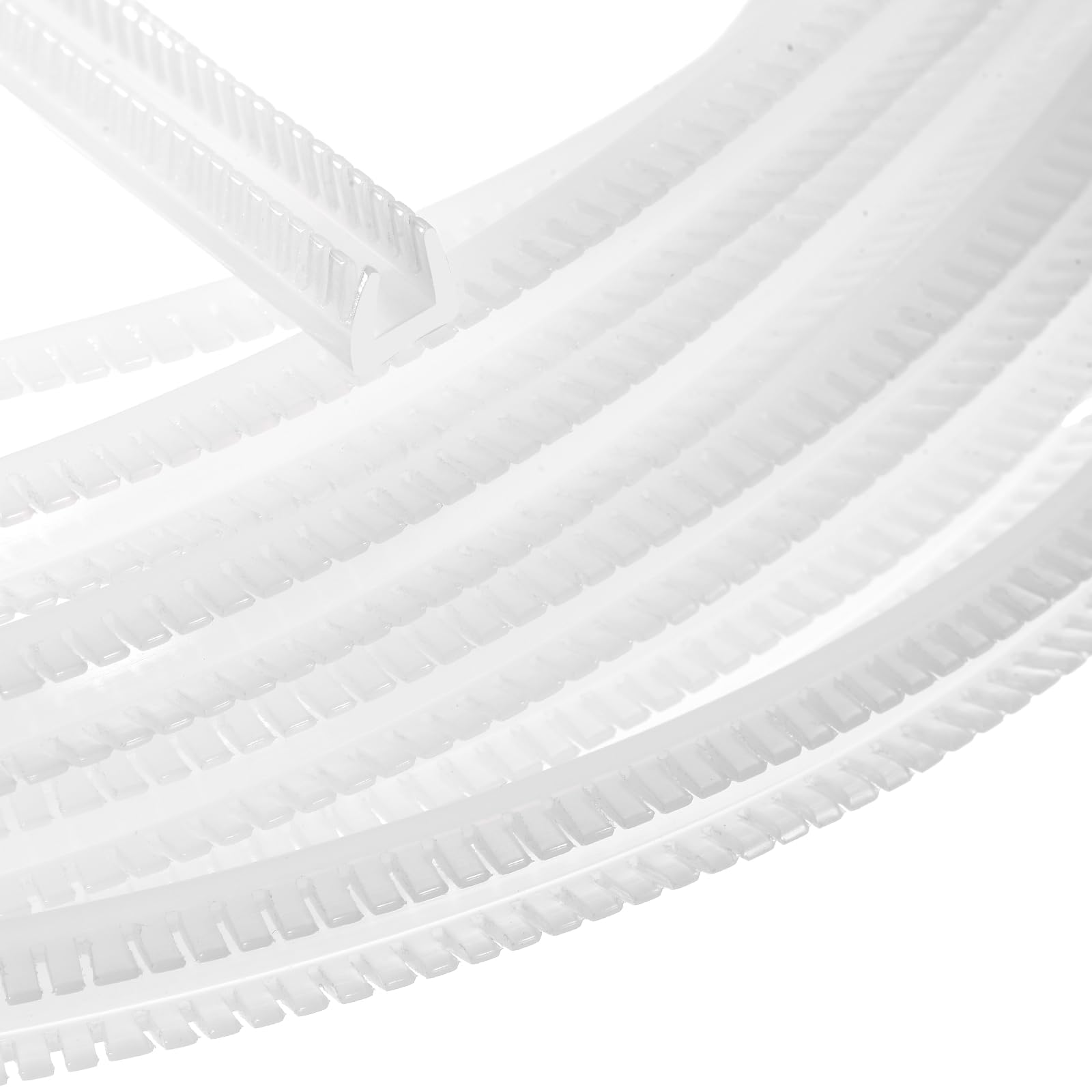 sourcing map U-Shaped Grommet Edging Trim, Fits 5.5-6mm Thickness 33ft Sharp Edge Protectors Push-in Toothed Cable Grommet for Steel Glass Plastic Wood Panels Electrical Wire, White