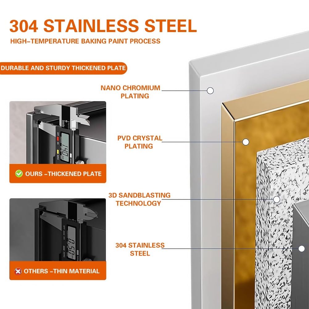 Paneles de ducha de Acero inoxidable 304, botiquín de Metal Negro multicapa empotrado con orificio de drenaje, estantes duraderos para baño y cocina, solución de almacena