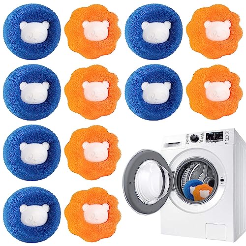 EBKCQ 12 piezas atrapa pelo a máquina, bola de lavado a máquina, quitar el pelo de animales y peluches. Quitar el pelo de animales y peluches, Reducir el enredo