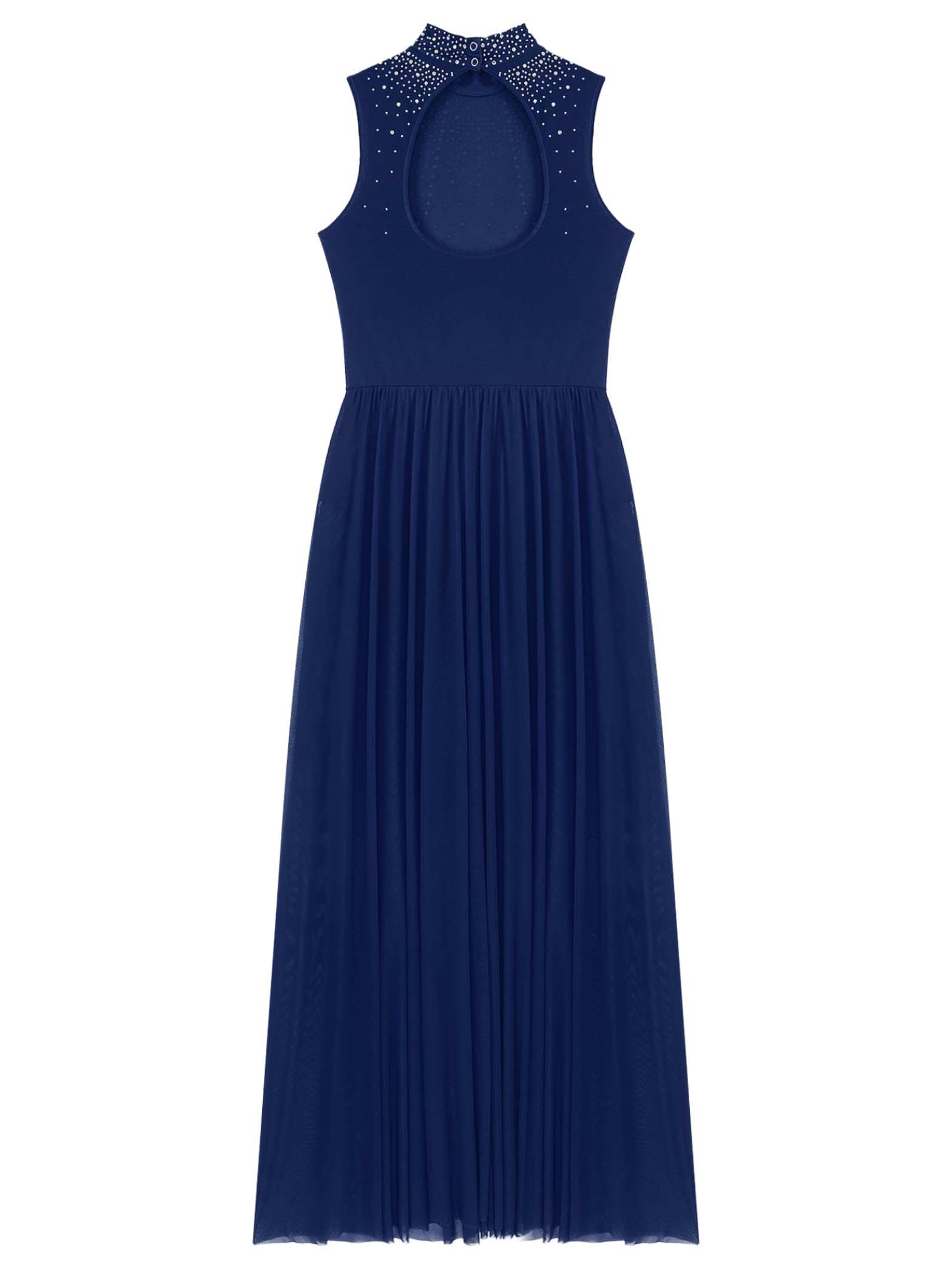 Robe de Danse Lyrique à Paillettes pour Femmes avec Jupe Longue Swing pour Valse Tango Moderne Contemporain Danse de Salon Vêtements