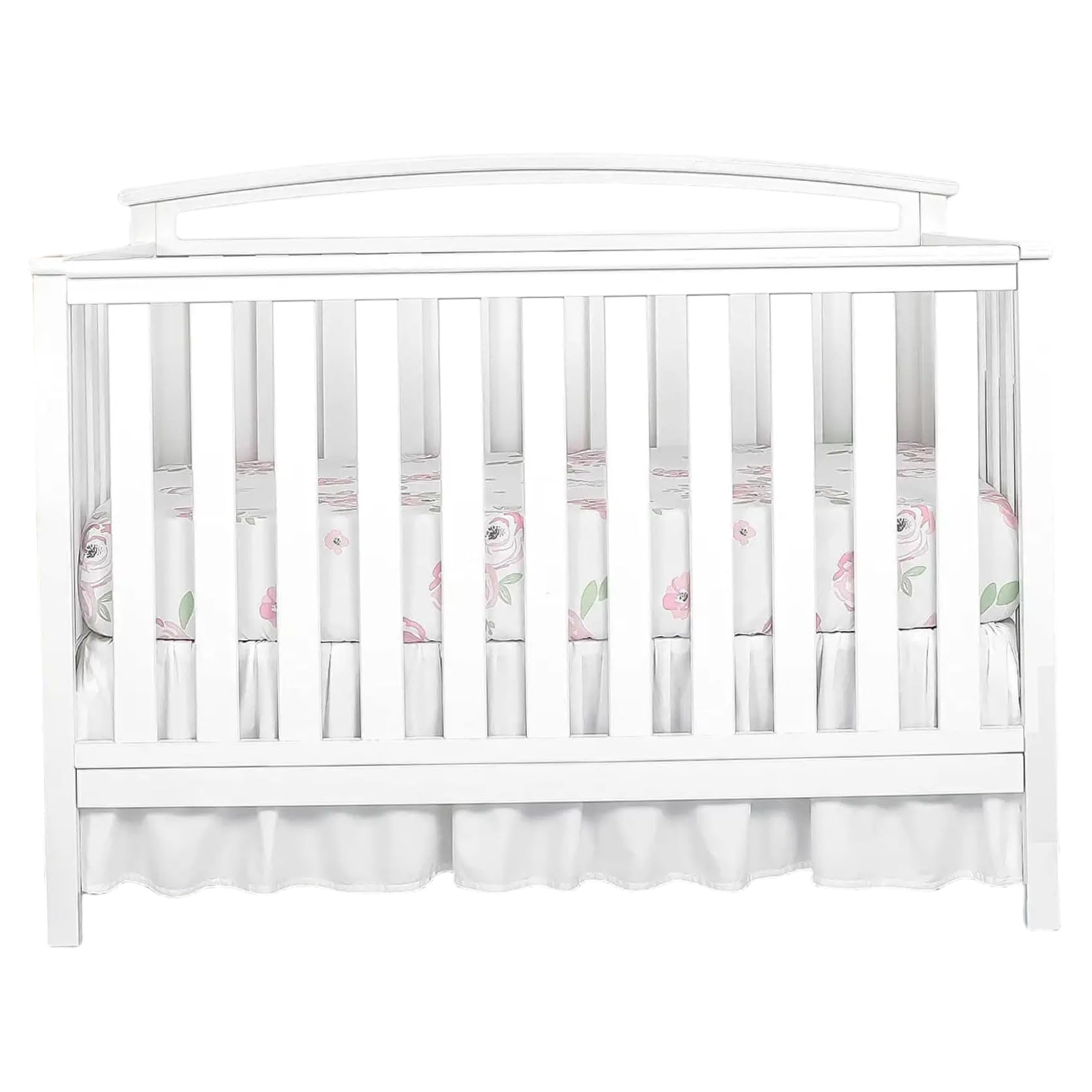 Jupe de Berceau, Jupe de Berceau pour bébés garçons ou Filles, décor Chambre d'enfant Blanc bohème Chic Vintage 28x52x14 Pouces