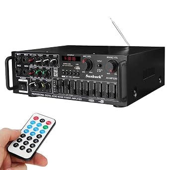 HiFi Power Home Amplifier, Power Home Amplifier, Bluetooth Audio Sound Amplifier, Digital Amplifier, Audio Amplifier, Karaoke Amplifier, 110V, EQ, USB, Car-mounted, 4 Mic Car Amplifier, High Power