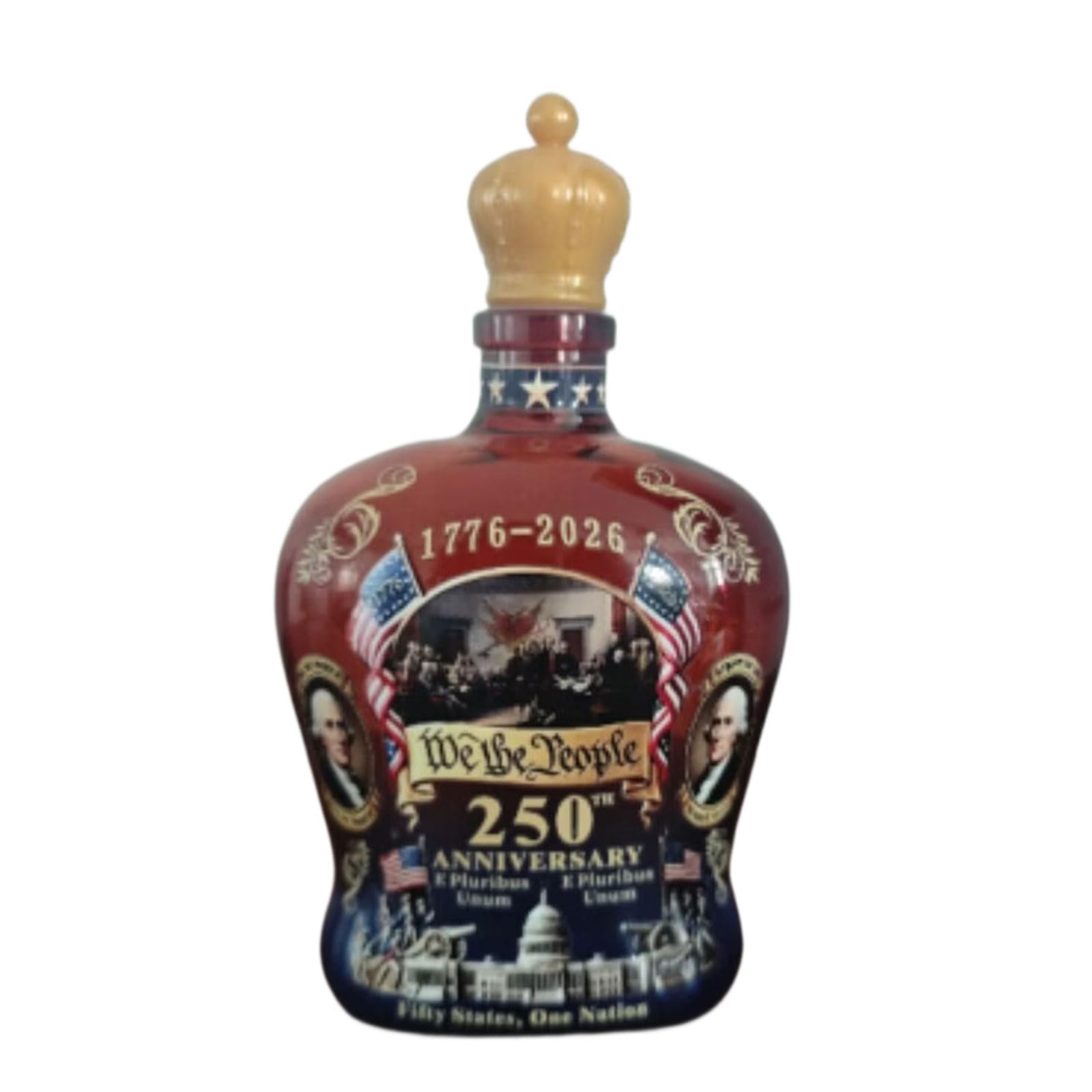 Shntig Sophisticated Clear Glass Beverage Bottle Celebrating States 250Th Founding Anniversary Crystal Liquor Container Commemorative Flasks