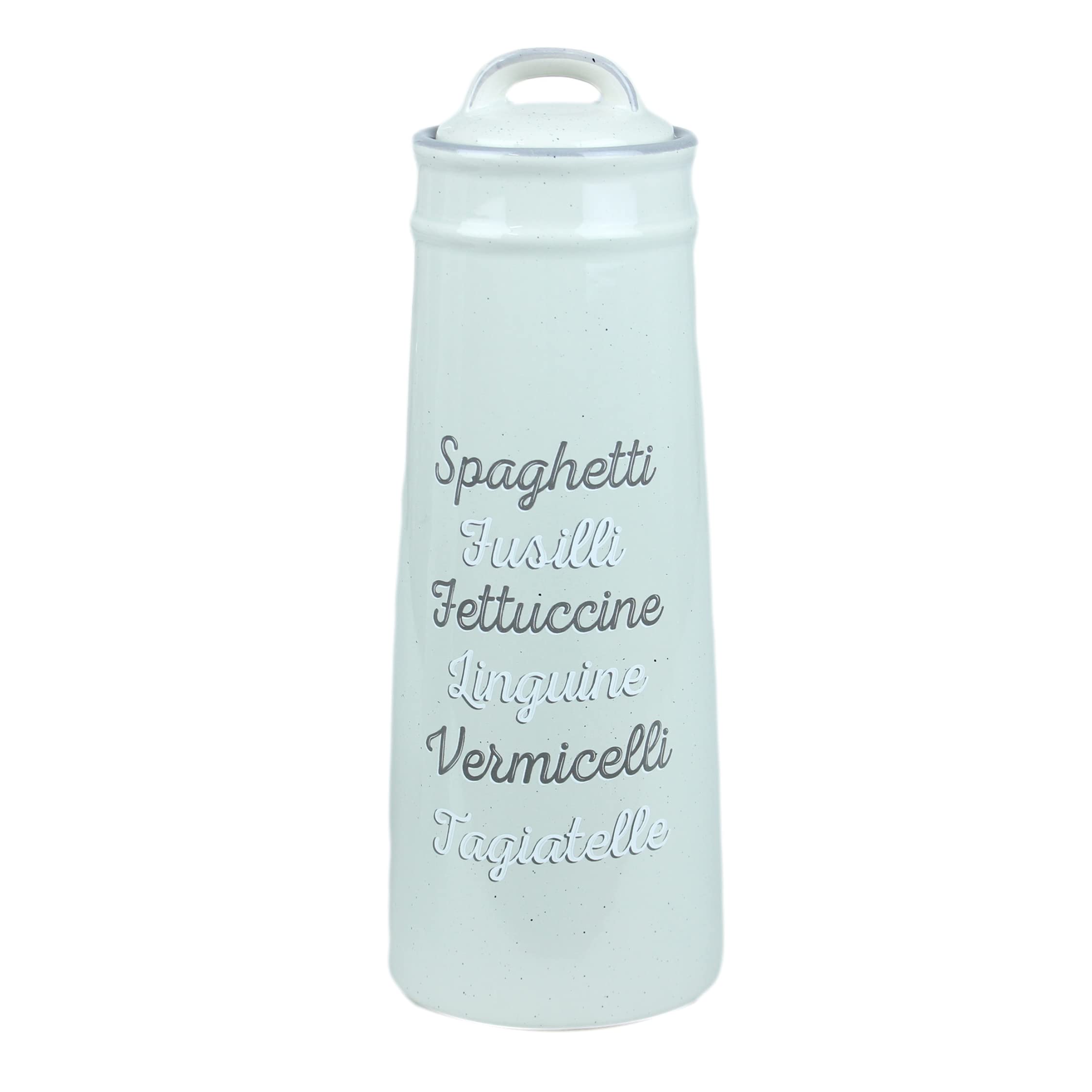Sifcon Ceramic Grey Pasta Jar Spaghetti Food Container Jar Canister With Airtight Lid