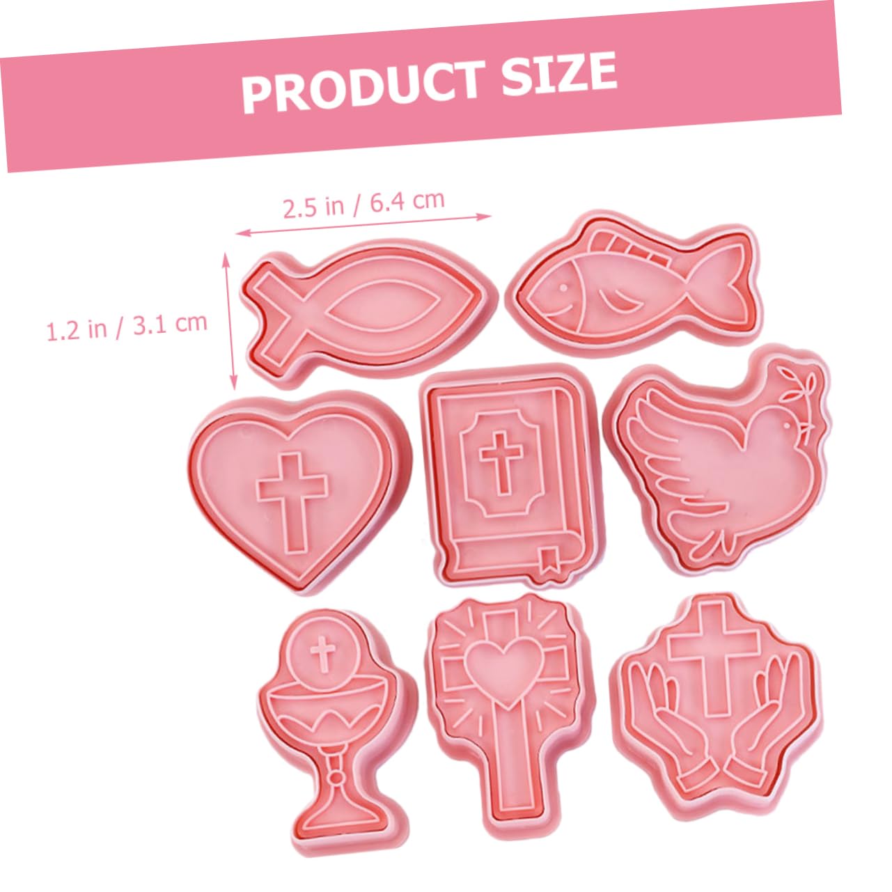PRETYZOOM 5 Juegos Anillos Para Hornear Galletas Cortadores De Galletas Fondant Bollo Easter Bizcocho Molde Para Galletas Moldes Para Prensar Galletas Alimentos Rosa 8 Uds * 5