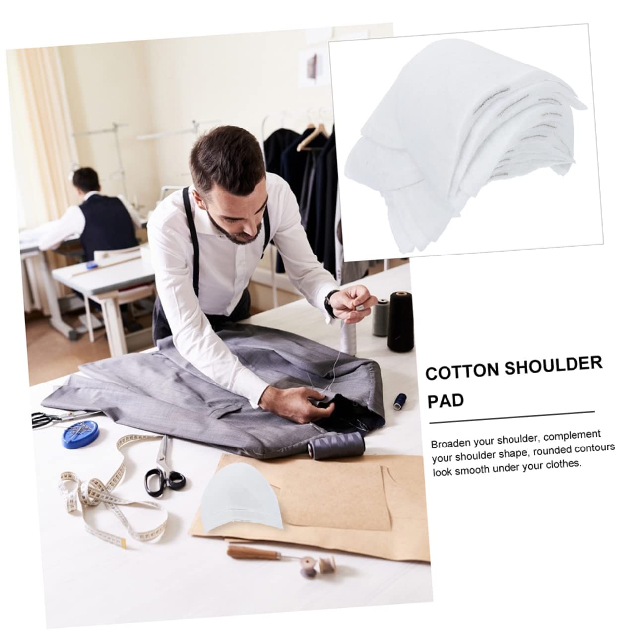 Hombreras de Algodón para Hombre y Mujer, 50 Pares, Ligeras y Transpirables, para Abrigo y Traje, Cómodas y Prácticas