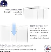 Vista 137 de Acrylic Display Riser Box Clear Plexiglass 12" x 12” x 19” No Lid Hollow Pedestal 5 Sided Display Trinkets Flowers Dust Cover Bin Collectible Items