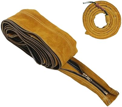 Welding Torch Cable Cover Leather TIG MIG Hose Sheath Zippered Sleeve