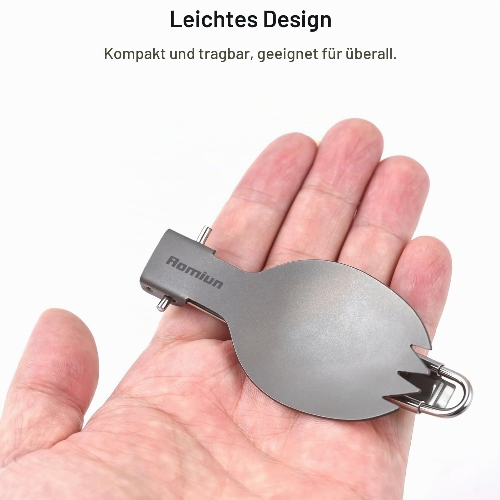 8-in-1-Camping-Teller-Set mit 5 Titan-Pfannen und klappbarem Gabel, Löffel, leichtes Geschirr, Outdoor-Besteck für Grill, Küche, Wandern, Picknick