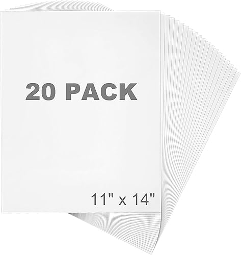 CertBuy Paquete de 20 tableros de espuma blancos, tablero de núcleo de espuma de 11 x 14 pulgadas, hojas de espuma de 1/8 pulgadas de grosor,