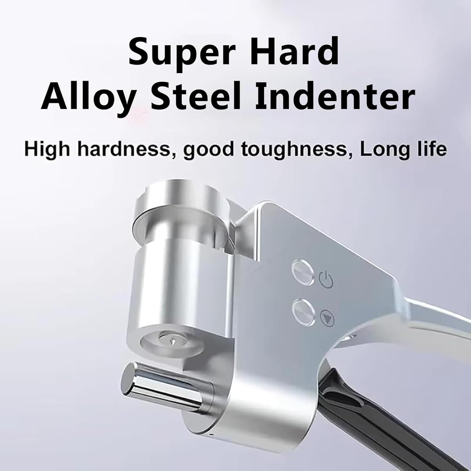 Probador de dureza portátil, pantalla LCD, medidor de dureza digital con almacenamiento automático de datos, durómetro de metal de 6 escalas para aluminio, latón, cobre, acero inoxidable