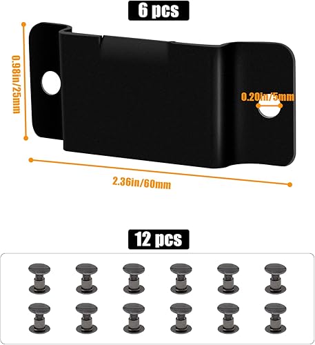 Miniatura 4 de 6 soportes de cinta métrica de metal para cinturón, clips de cinta métrica con remaches, soporte de cinta métrica colgante para fácil transporte