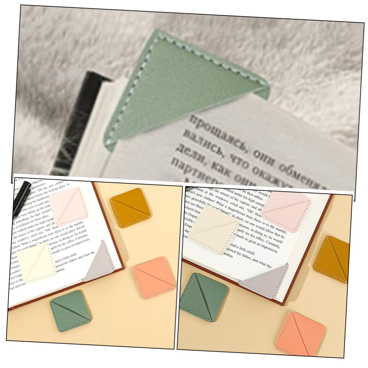 VILLCASE 18stücke Teiliges Pu-lesezeichen Mit Buch-eckenschutz Vielseitige Seitenmarker Pastellfarben Für Bücher Notizen Und Lesezeichen