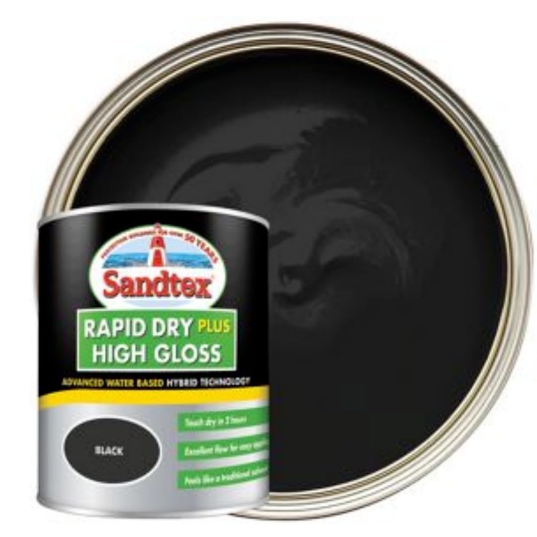 Sandtex Rapid Dry Plus High Gloss 750ml Black