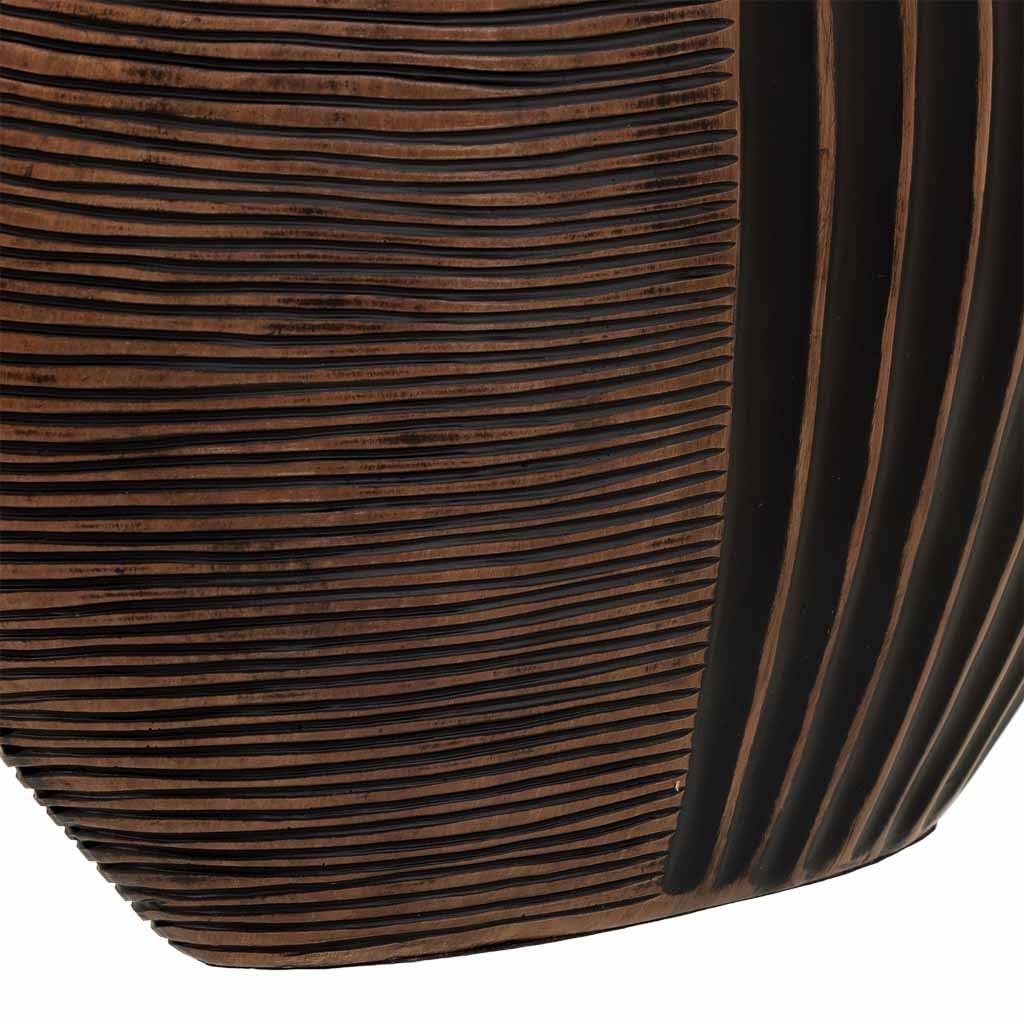 WANDERLUST DECO Jarrón de poliresina Marrón 29,5x10,5x29,5