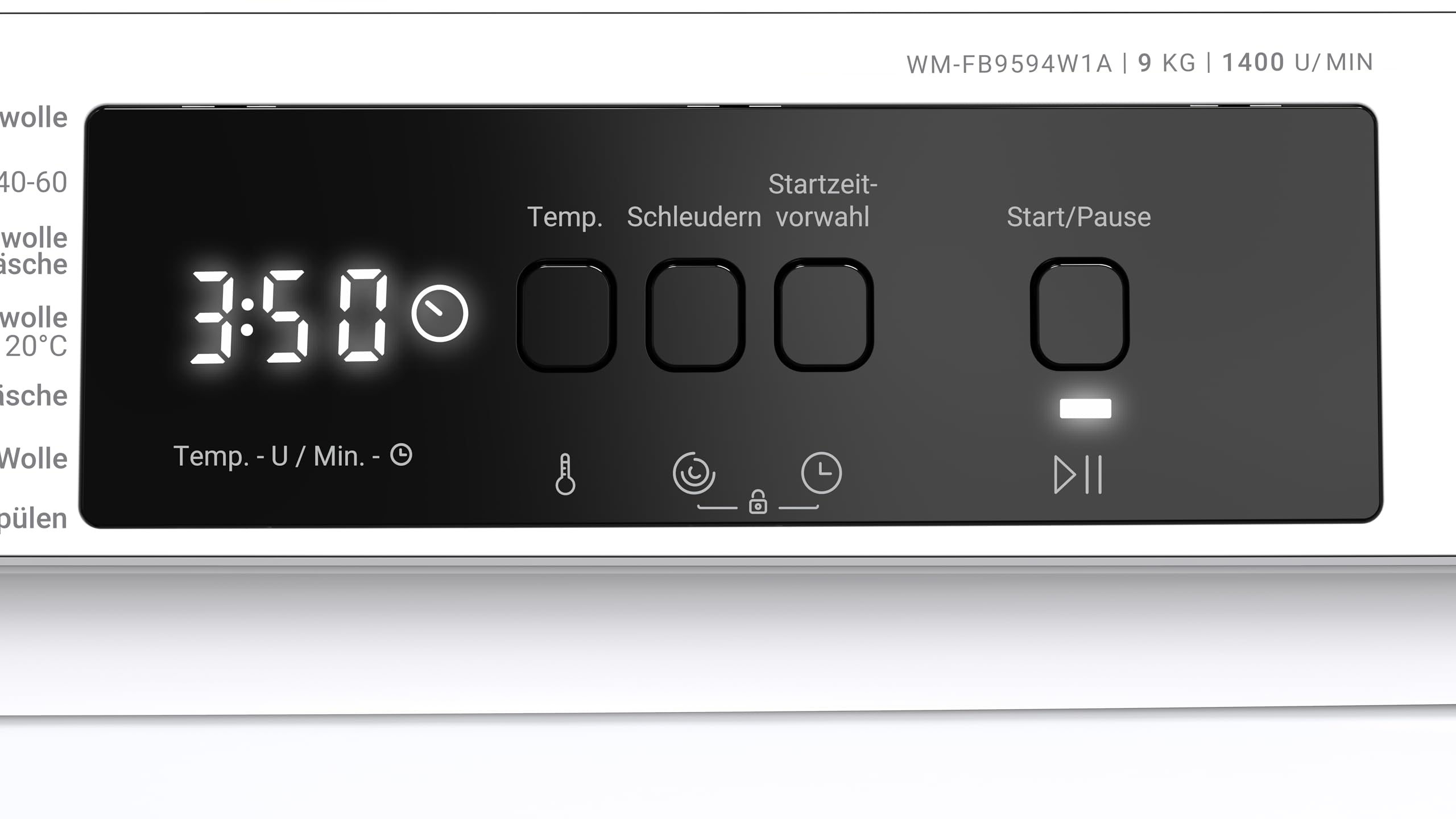 Daewoo WM-FB9594W1A-DE Waschmaschine Frontlader, 9 kg, 1400 U/min., Energieeffizienzklasse A, InverterMotor, Allergy Safe-Programm, AquaStop, Weiß