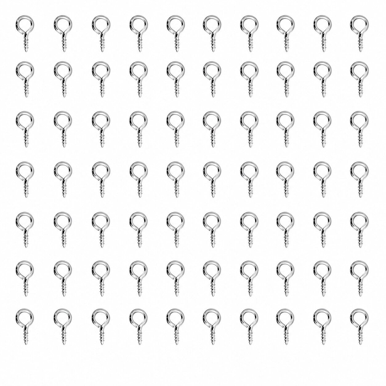 50 Pcs Screw Eye Pins Hooks 5x15mm Metal Eyelets Threaded Hooks for DIY Jewellery Making Pendant Beads Craft Findings Kit Silver-image-1