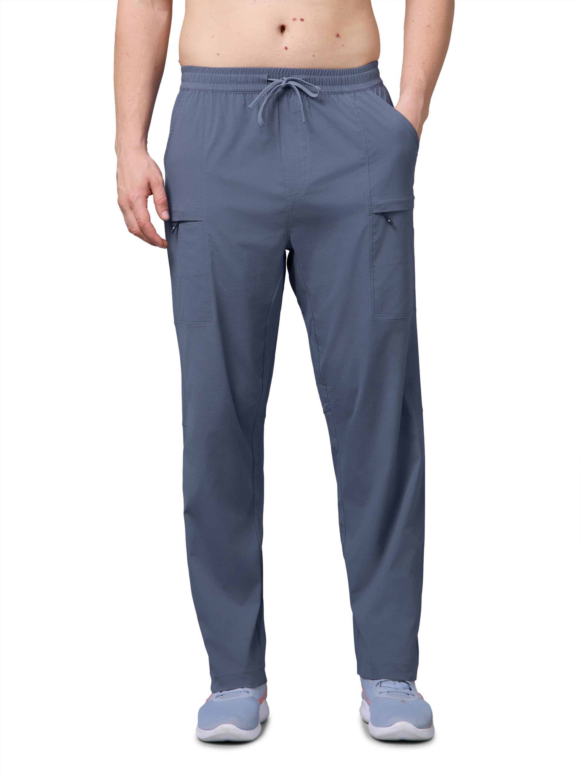 TECHNOSPORT Men's Solid Baggy Fit Cargo Trackpants TS DURAFLEX Technology Drawstring Multi Pocket Polyester Joggers for Gym Running Workout Travel Casual Wear Quick Dry-picture-28