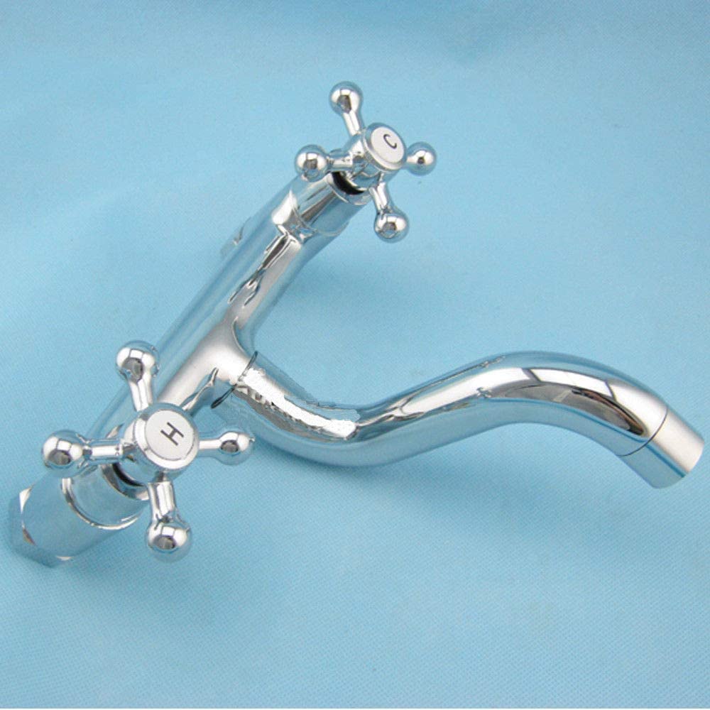 Grifo de pared para cocina o baño, con dos mandos