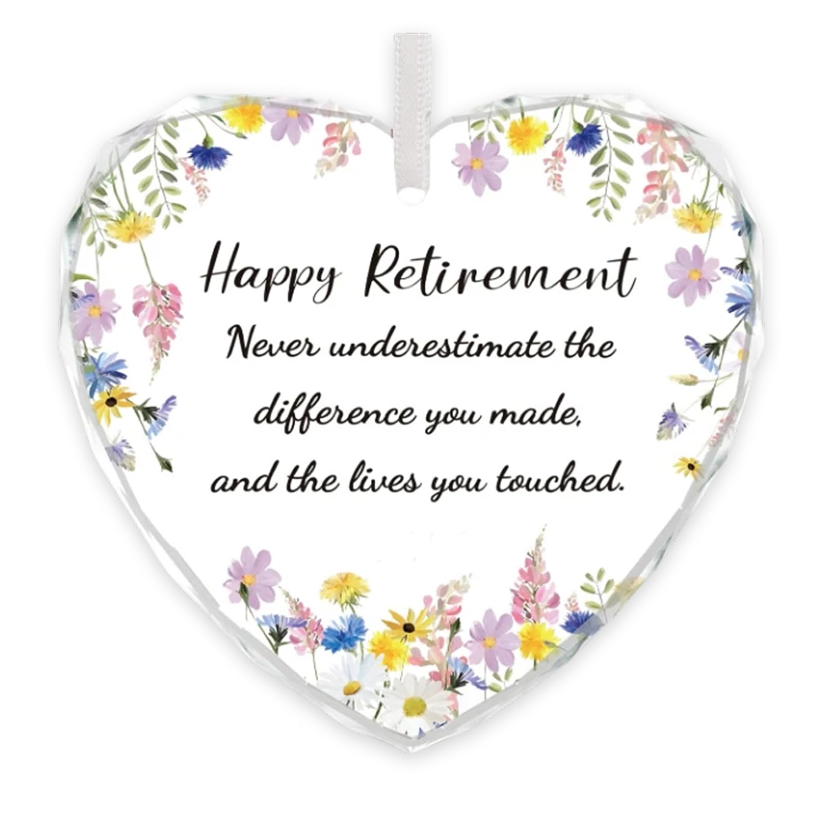 Retirement Gifts for Women, Heart Shaped Crystal Plaque, Happy Retirement Appreciation Keepsake Gift for Retired Women Coworker Teacher Friend, Never Underestimate The Difference You Made