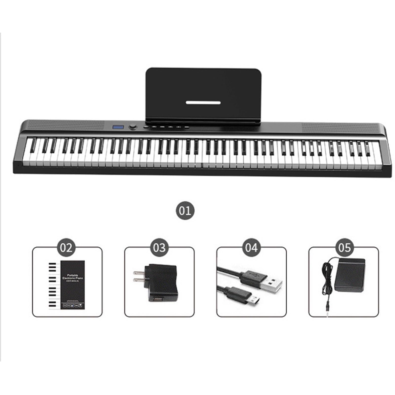 Tastiera Digitale Per Principianti Pianoforte Elettronico Portatile 88 Tasti Strumento Pianoforte Portatile Pieghevole