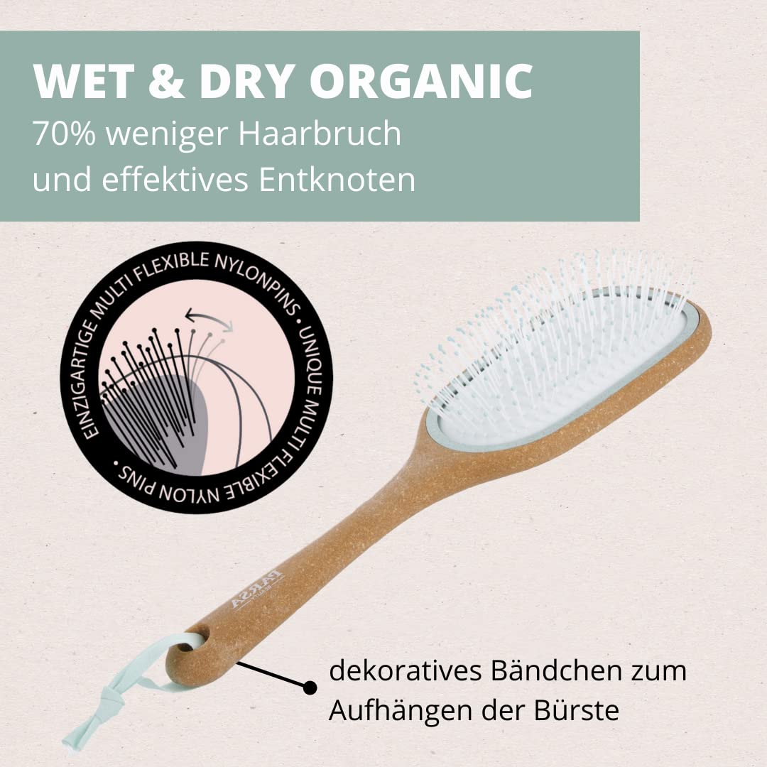 PARSA Beauty Nature Love Cork Hair Brush Large, Sustainable Wet & Dry Brush for Wet and Dry Hair - Image 2