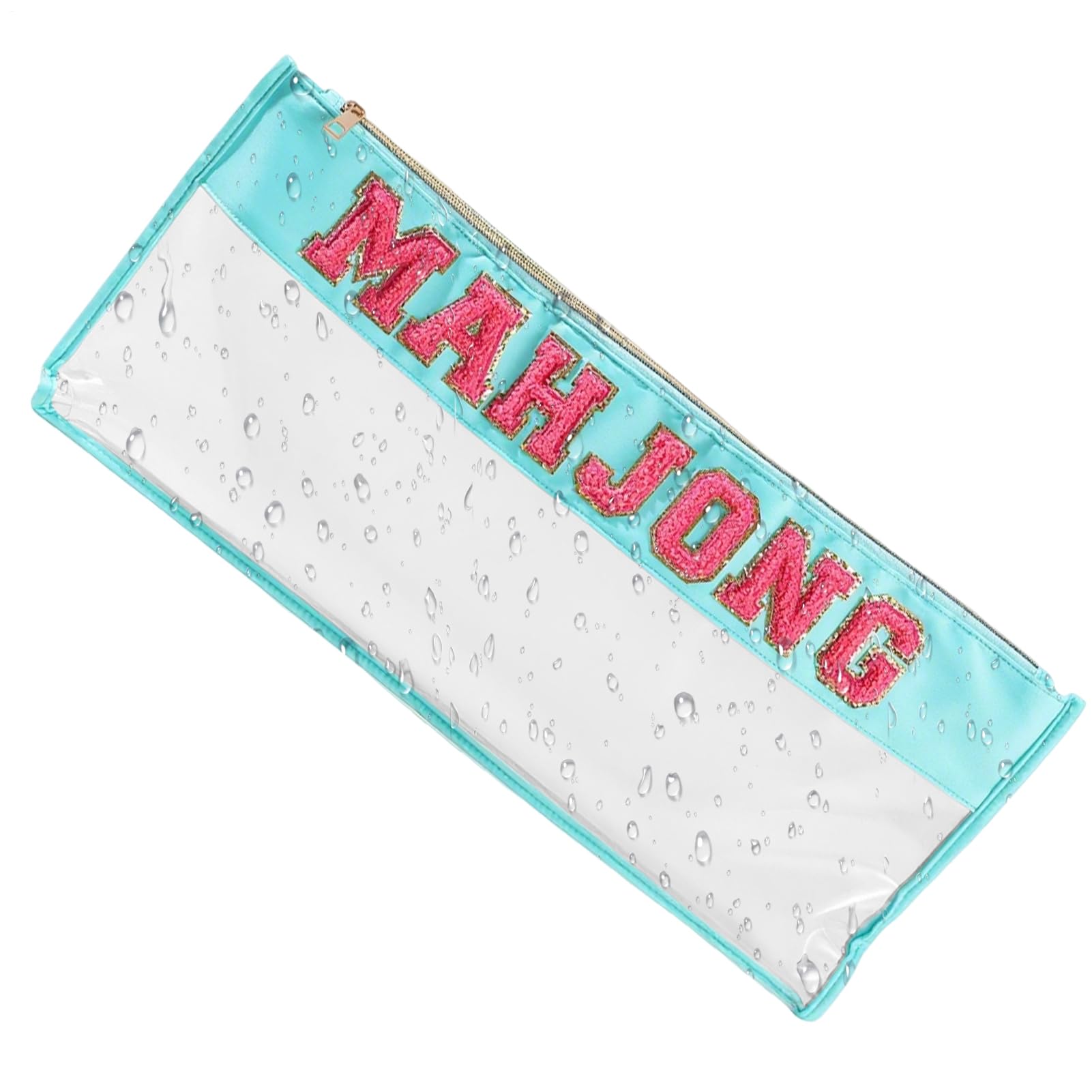 tulahkomen Mahjong Bag, Waterproof Mahjong Clear Carrying Case, Protective Organizer Pouch for Business Gatherings Camping Teens Daily Picnic Party Outdoor Adults