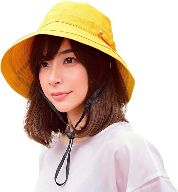 Amazon Uvカット 帽子 レディース Ruibian 日よけ帽子 焼け避け 紫外線対策 熱中症予防 取り外すあご紐 サイズ調節可 可愛い ハット 旅行用 イエロー ハット 通販