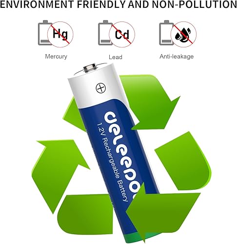 Miniatura 6 de Deleepow NiMH - Baterías recargables AA de 3300 mAh, paquete de 16 baterías recargables AA de 1.2 V y 16 pilas recargables AAA NiMH de 1200 ciclos