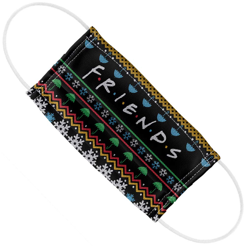Friends Holiday with Friends 1-Ply Reusable Face Mask Covering with Adjustable Nose Wire, Unisex