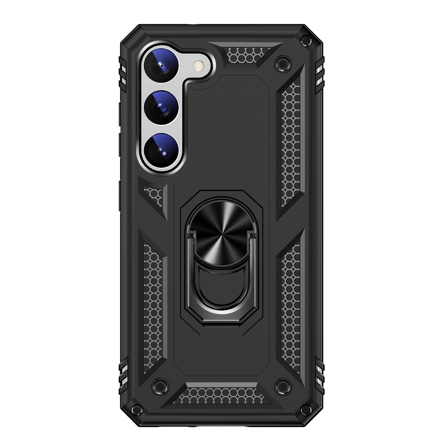 SaharaCase Military Kickstand Series Case Cover for Samsung Galaxy S23 (2023) [Shockproof Bumper] - Holder/Kickstand/Belt Clip - Rugged Protection Anti-Slip Grip Slim Fit (Black)