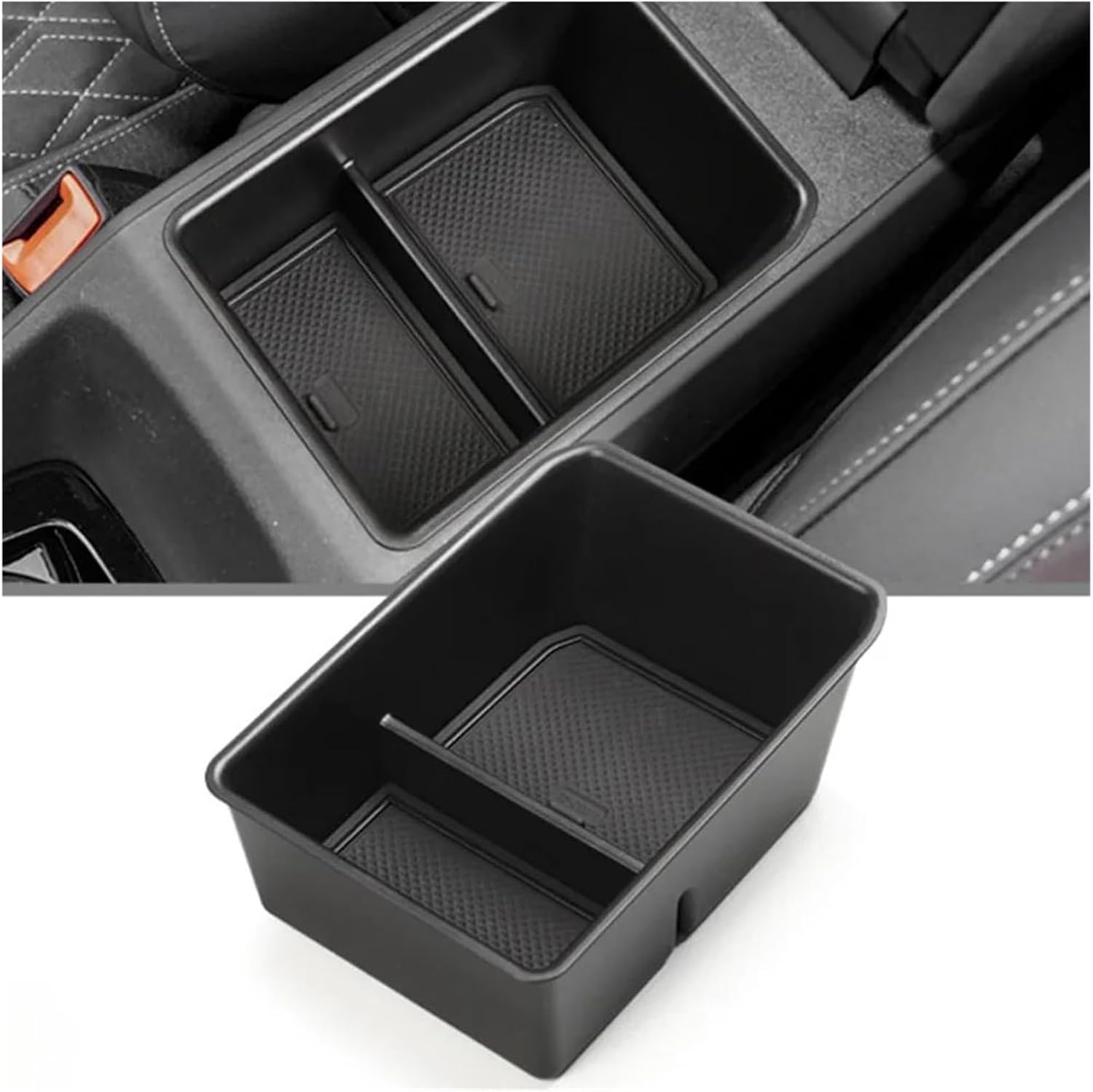for Q4 E for Etron 2022-2024 Central Console Tray Holder Container Organizer Accessories Car Armrest Box Storage Box image 3