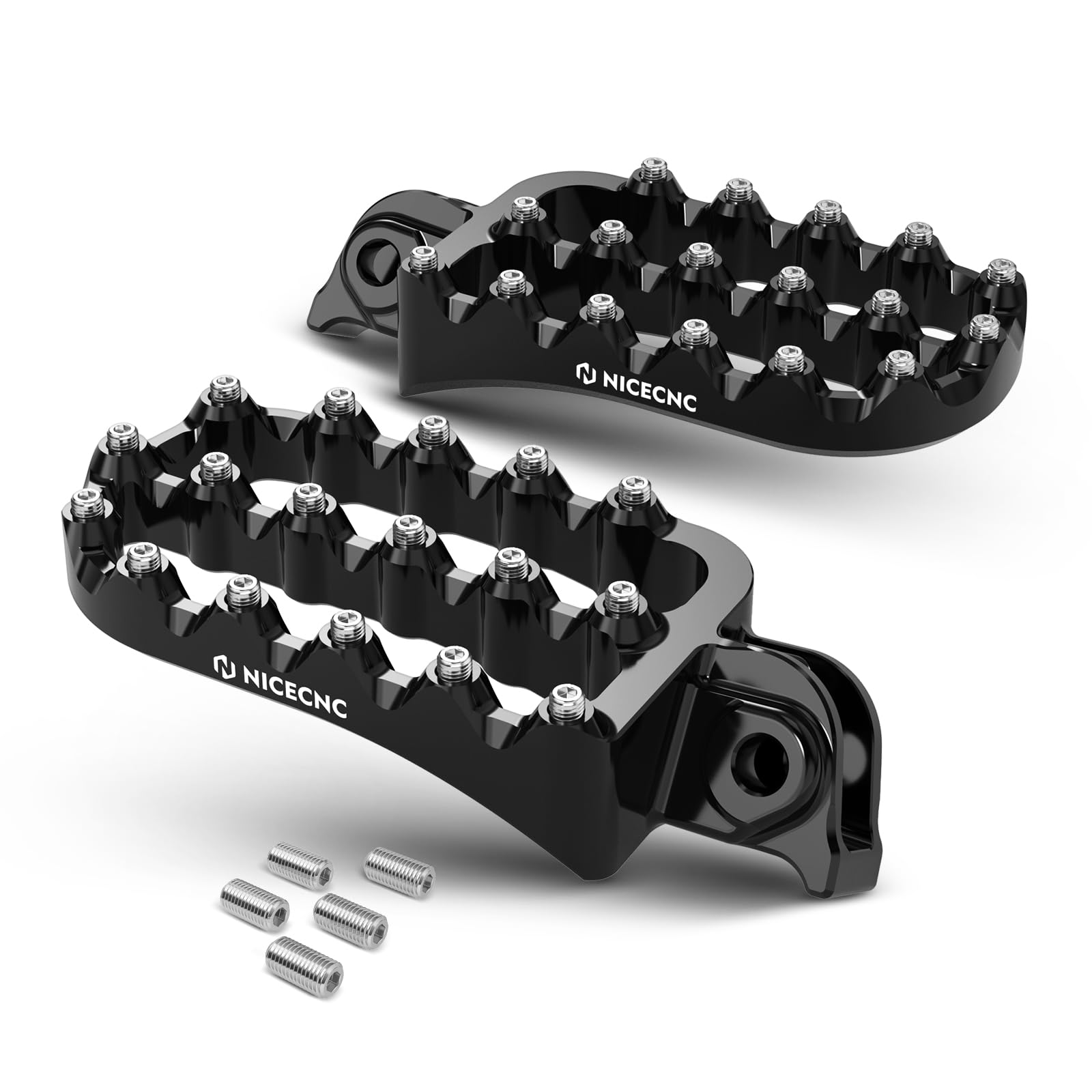 NICECNC Black Horizontal Angle Flat Footpegs Rally Style Wide Compatible with KTM 390 Adventure 2020 2021 2022 2023,6061 Aluminum,Anodized,CNC-machined,390 Adventure Accessories