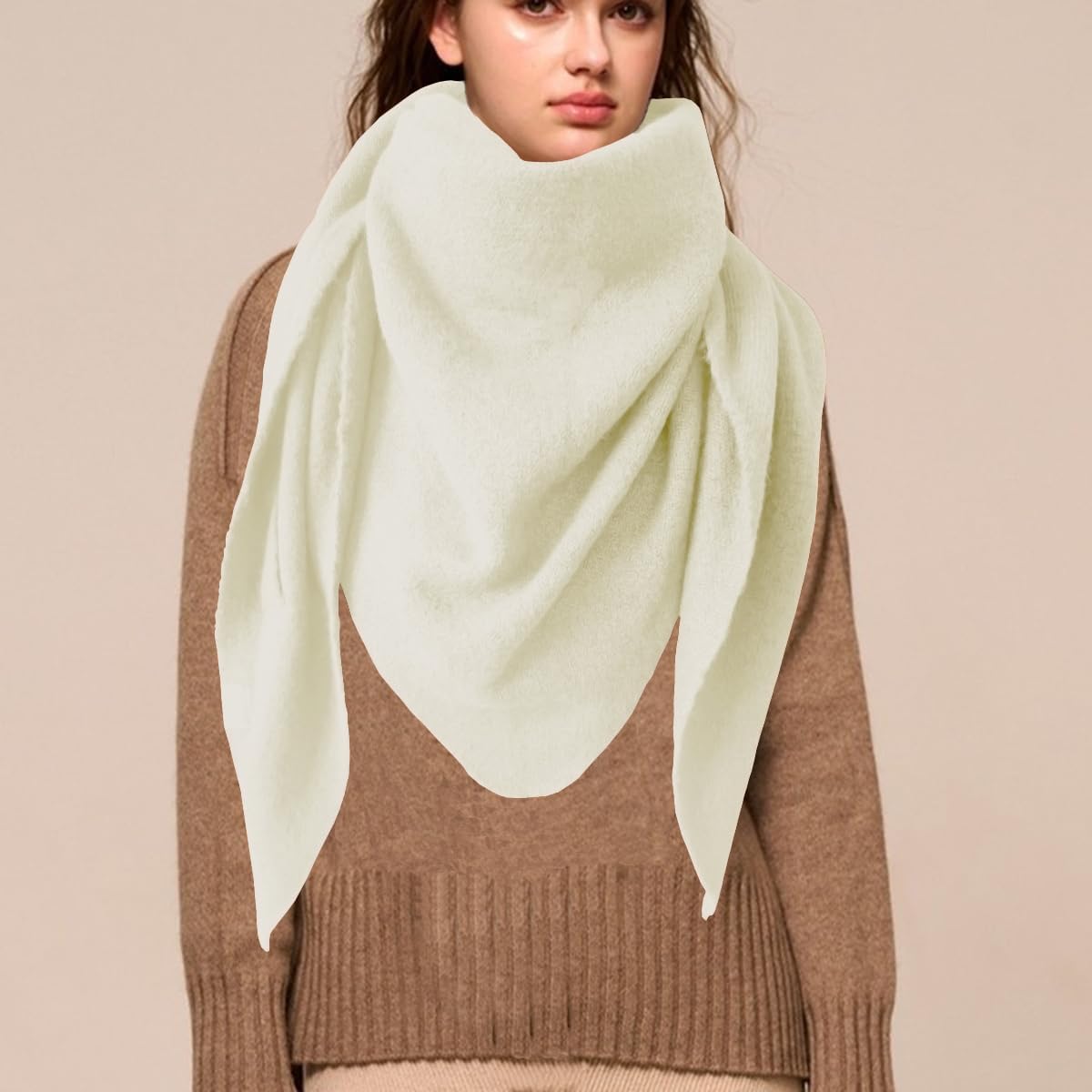 Shawl Wraps For Women,Womens Knitted Knotted Shawls Wool Cashmere Shoulder Top Sweater Shawl Scarf for Fall Winter - Image 6