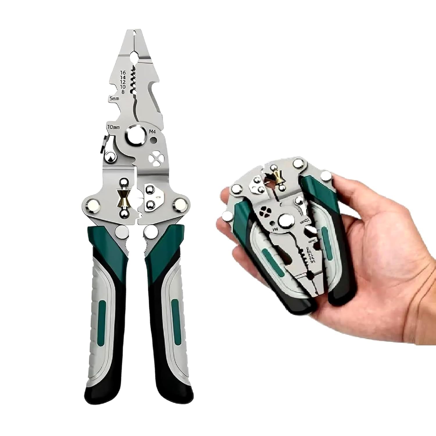 Foldable Wire Stripper Pliers with Cutting & Crimping Function, Multi-Function Electrician Hand Tool for Wire Stripping, Cable Cutting, Crimping, Electrical Repair, DIY & Professional Use-image-22