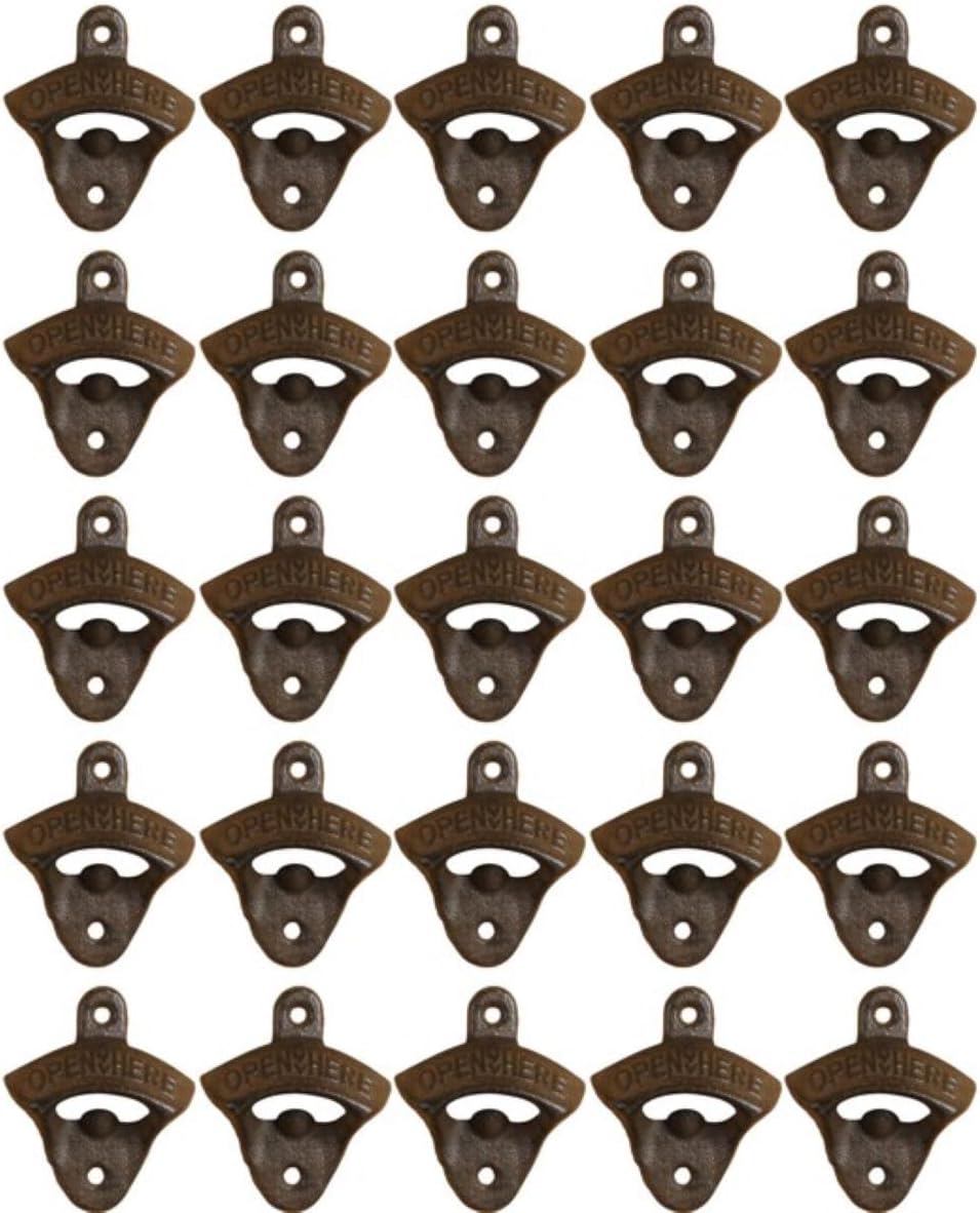 25 Cast Iron Wall Mounted Rustic Vintage Style Bottle Openers Open Here