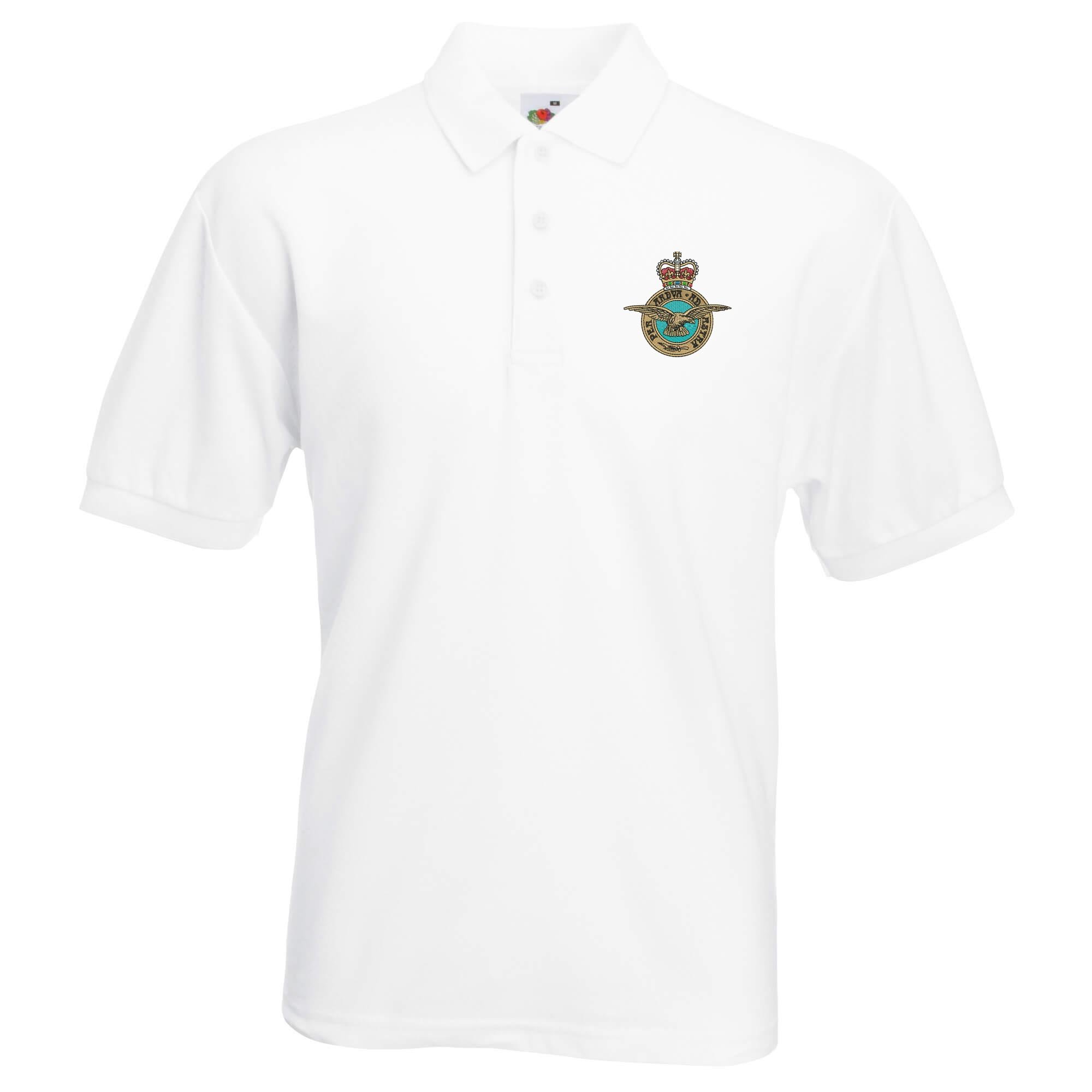 Pineapple Joe's Men's White Raf Eagle Embroidered Polo - Large