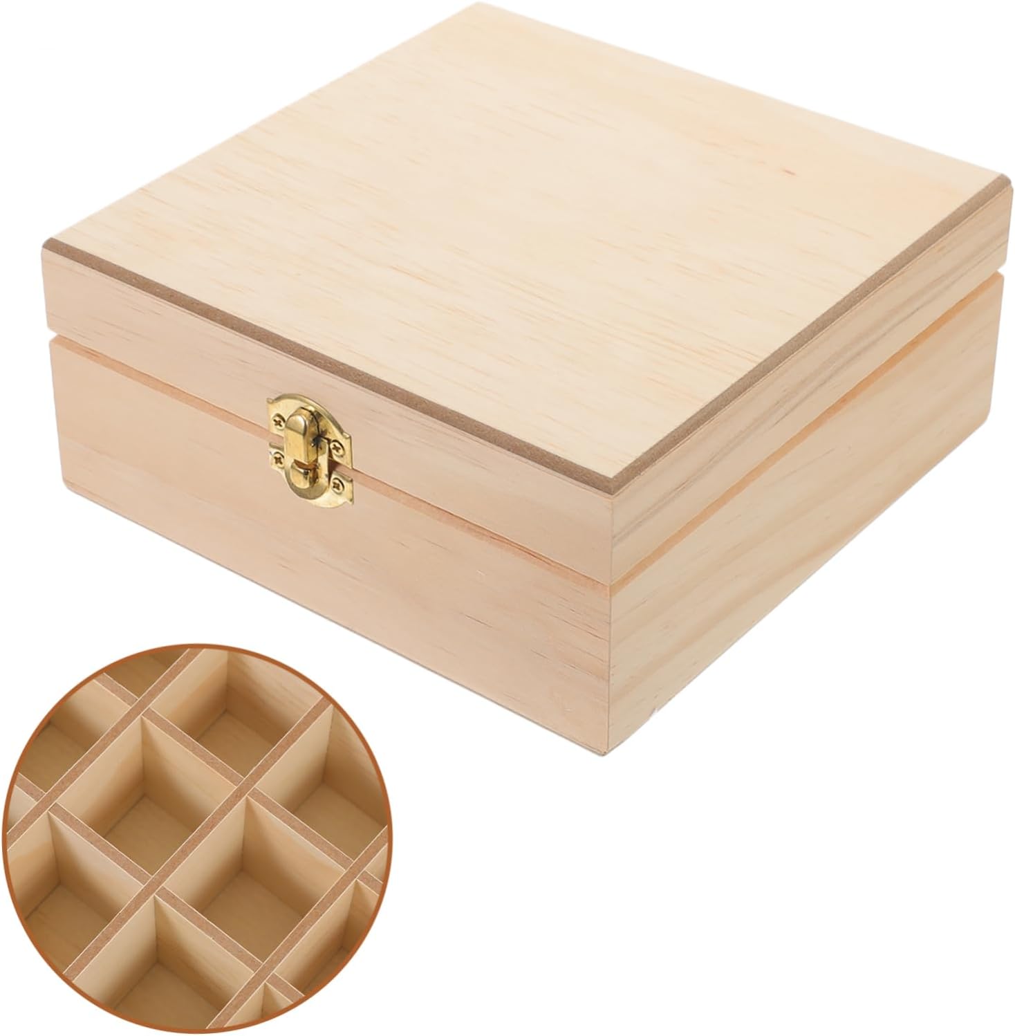 25grids Wooden Essential Oil Storage Box with Compartments Organizer for Essential Oil Bottles and Easily Accessible for Home and Aromatherapy Use