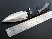 Vista 2 de Eafengrow EF335 Cuchillos plegables con hoja D2 y mango G10, cuchillo de bolsillo EDC de 5 pulgadas cerrado con clip (negro)