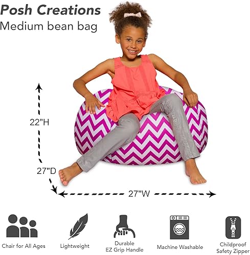 Miniatura 69 de Posh Creations - Sillón puff para niños, adolescentes y adultos, incluye funda extraíble y lavable a máquina, grande de 38 pulgadas, piel de conejo