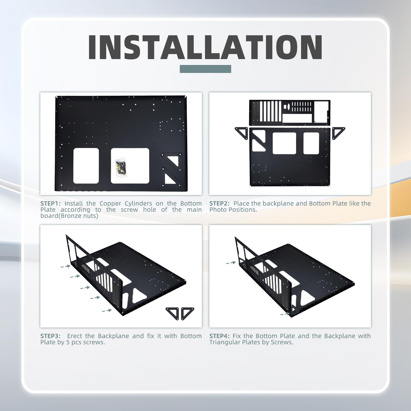 Banc d'essai PC, Boîtier Ouvert E-ATX, Dissipation Thermique largement dimensionnée, Boîtier PC Open Air, Support pour Carte mère pour Serveur et PC (E-ATX)