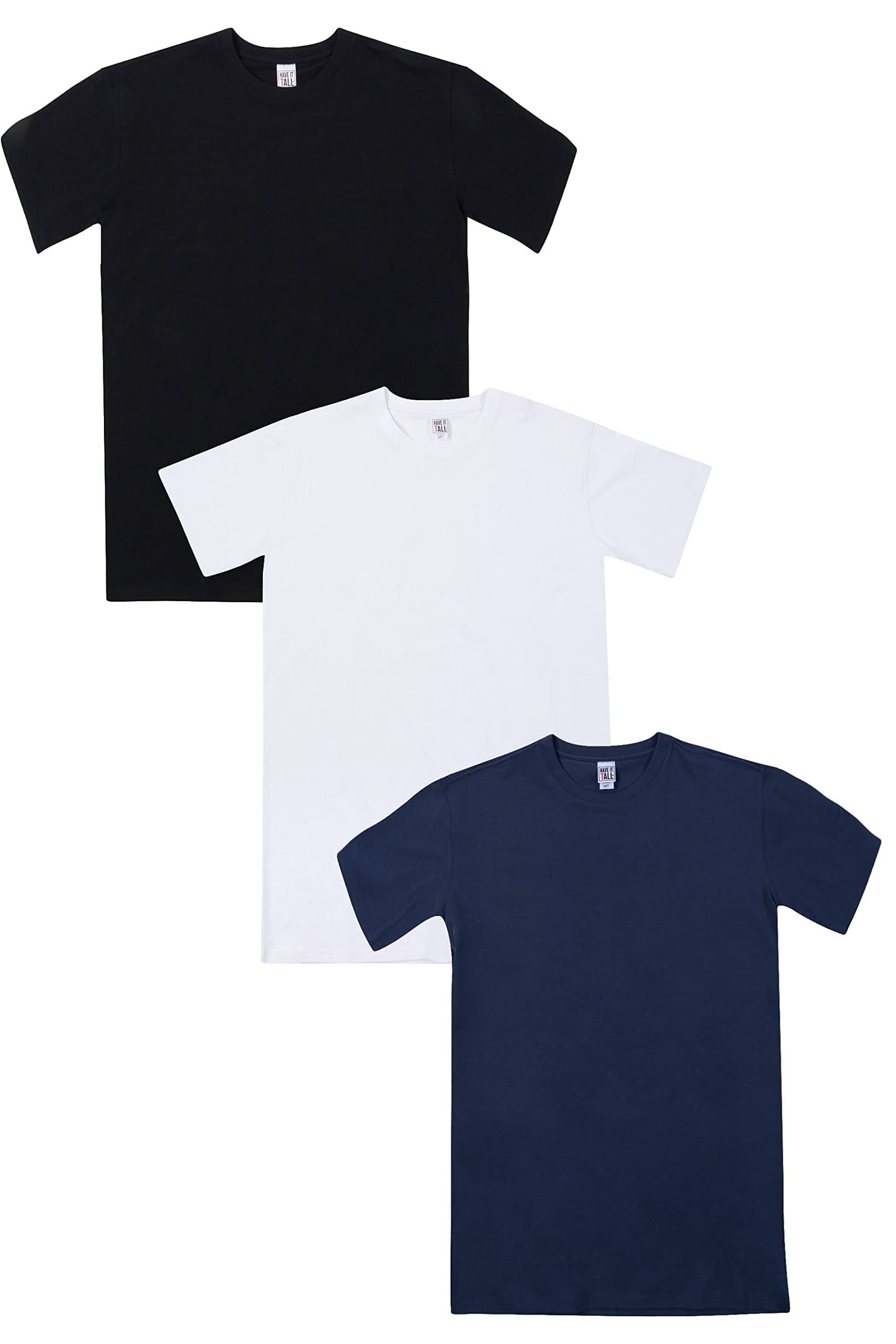 Have It Tall Mens Premium Ringspun Cotton T Shirt 3-Pack