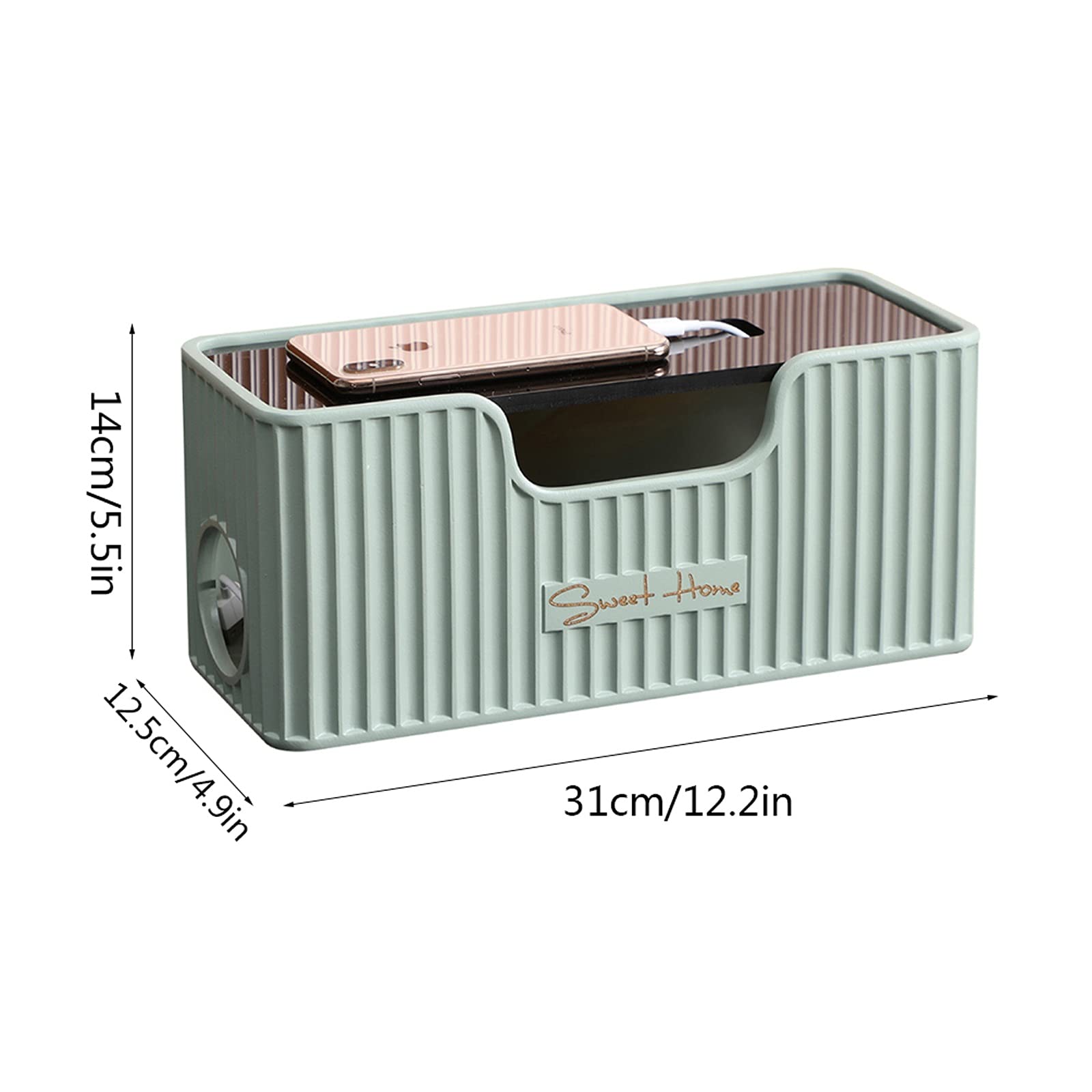 Kabelmanagement-Box Leichte Luxus-Kabelmanagement-Box Kabelmanagement-Buchsengehäuse Desktop-Aufbewahrung Steckdosenleiste Anti-Staub-Box, geeignet zur Aufbewahrung von Ladegeräten und Steckdosenlei